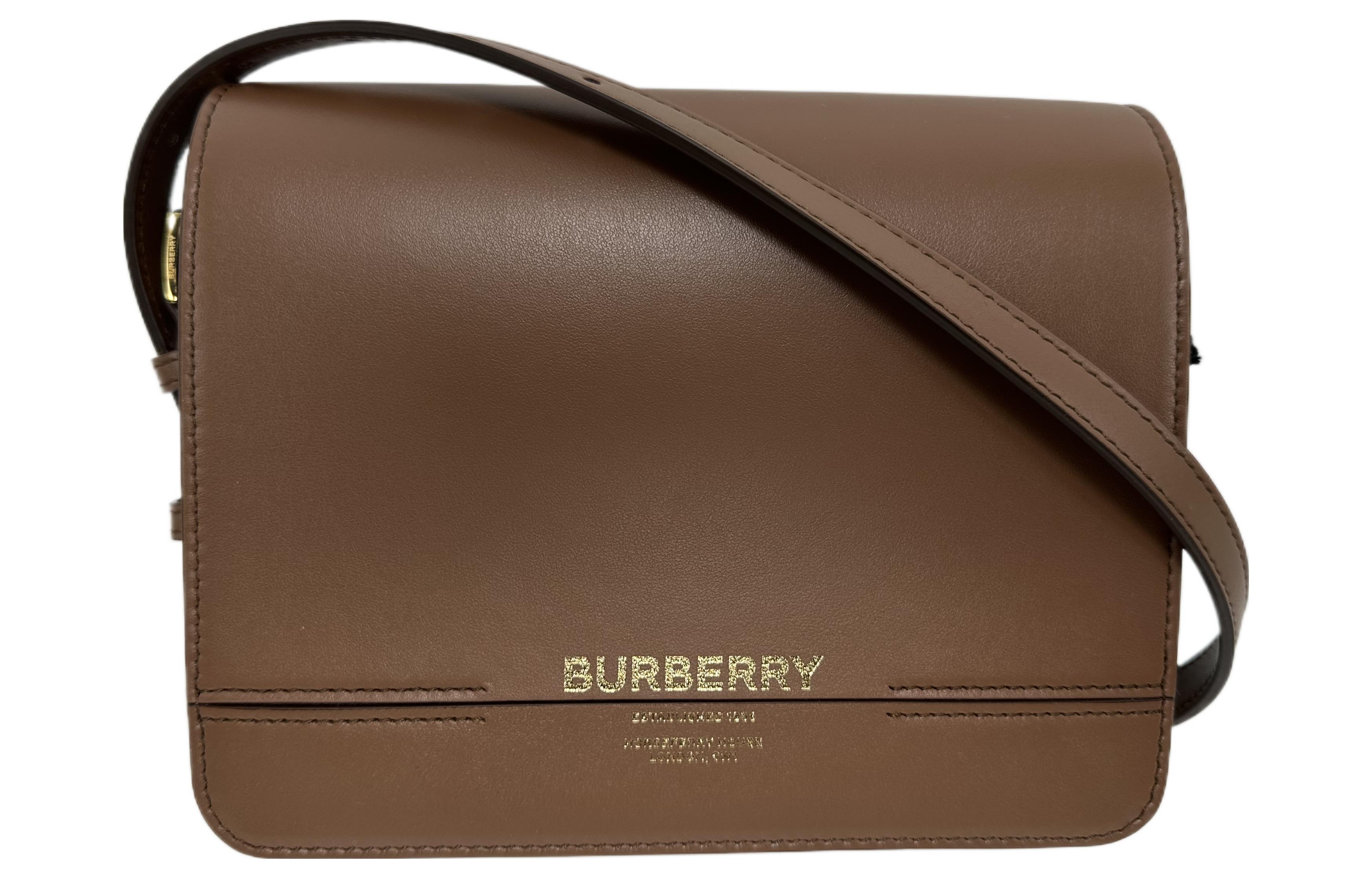 

Burberry Кожаная сумка через плечо, женская, коричневого цвета