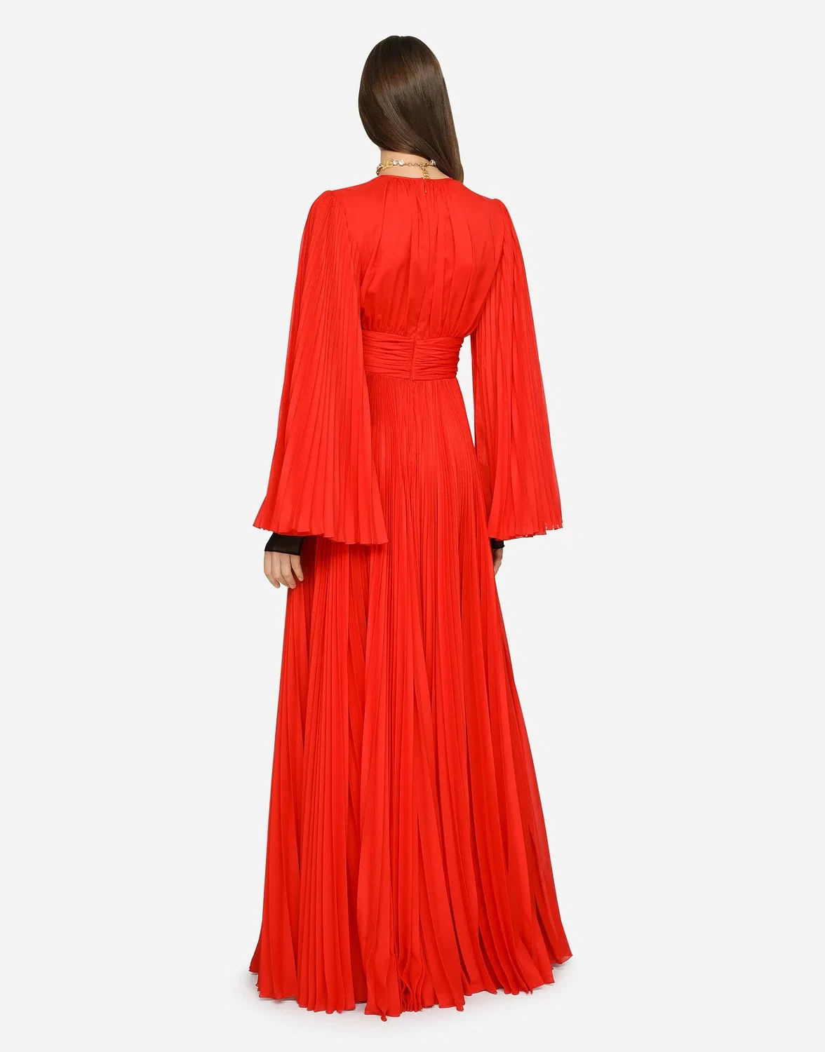 Длинное шифоновое платье Dolce&Gabbana, красный — фото 4