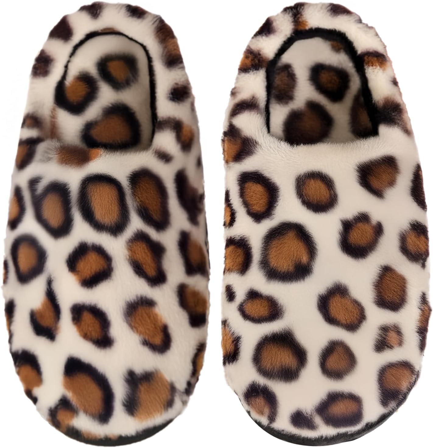 

Домашние тапочки на Хэллоуин и Рождество в клетку для женщин и мужчин, мягкие уютные тапочки для дома, с флисовой подкладкой, теплые и пушистые, противоскользящие, зимние, удобные и мягкие, с шерстяной подкладкой Afellicy, Leopard