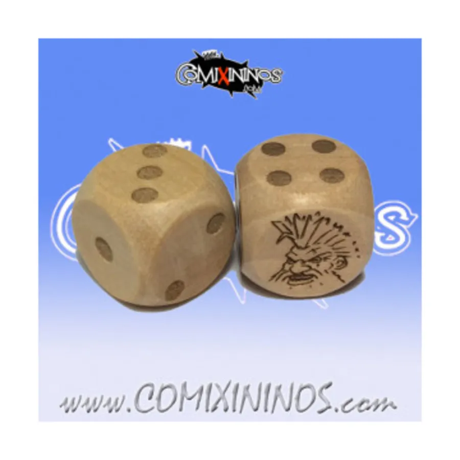

Набор из 2 кубиков гномов с шипами, Fantasy Football Miniatures - Wooden Dice (20mm)