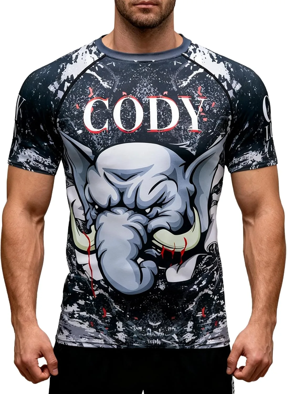 

Мужская компрессионная футболка с коротким рукавом для бега и тренировок Cody Lundin