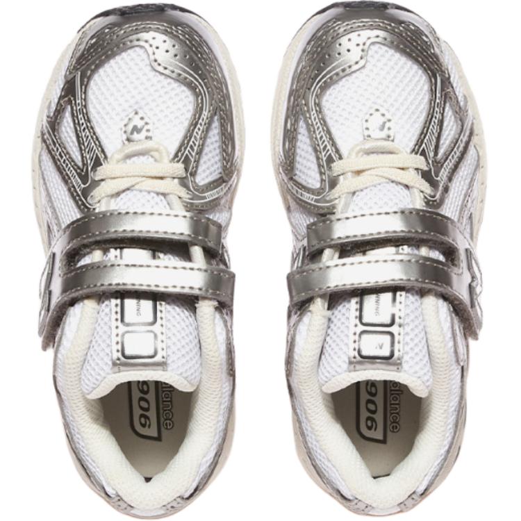 Низкие детские беговые кроссовки White Silver для детей 3-7 лет New Balance — фото 3