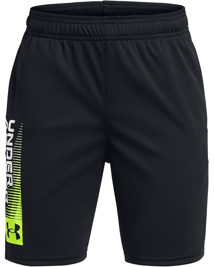 

Шорты Under Armour Kids Tech Wordmark Shorts, цвет Black/High-Vis Yellow