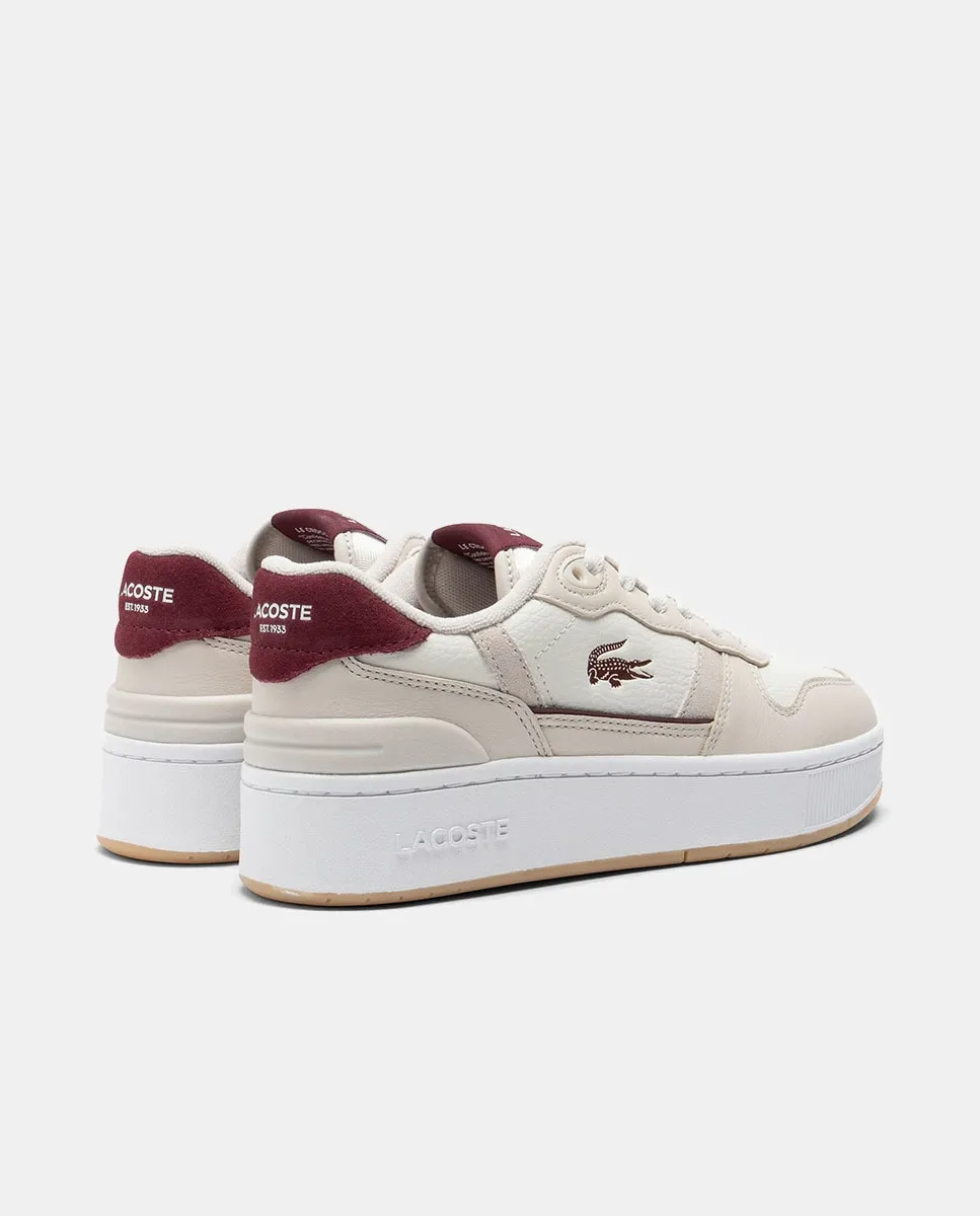 Женские кроссовки T-Clip из кожи Lacoste, серый — фото 3
