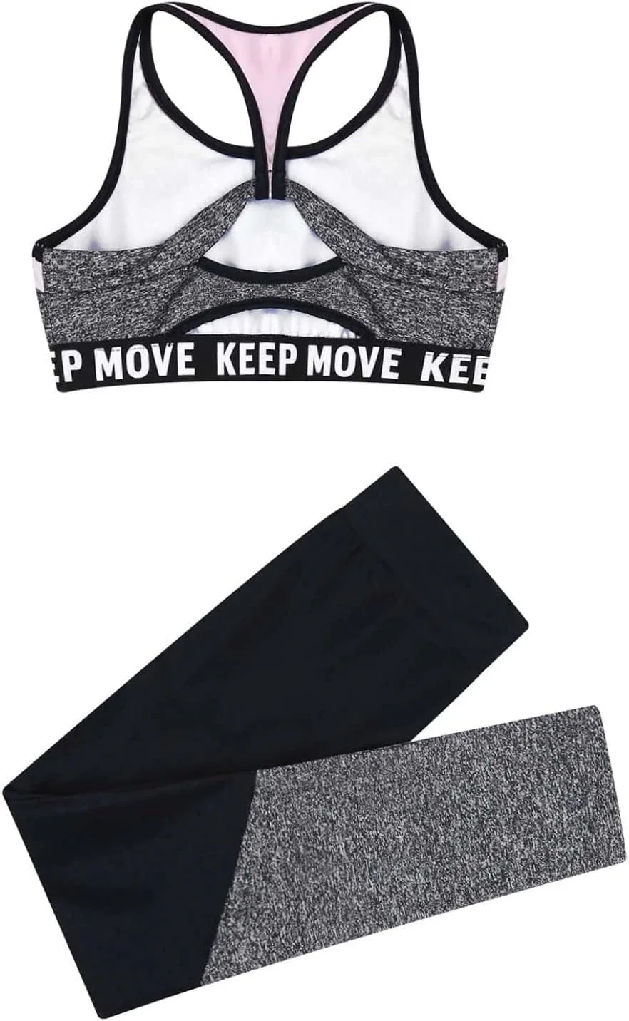 Спортивный костюм для девочек с принтом, Moggemol, цвет Color Block Grey — фото 4