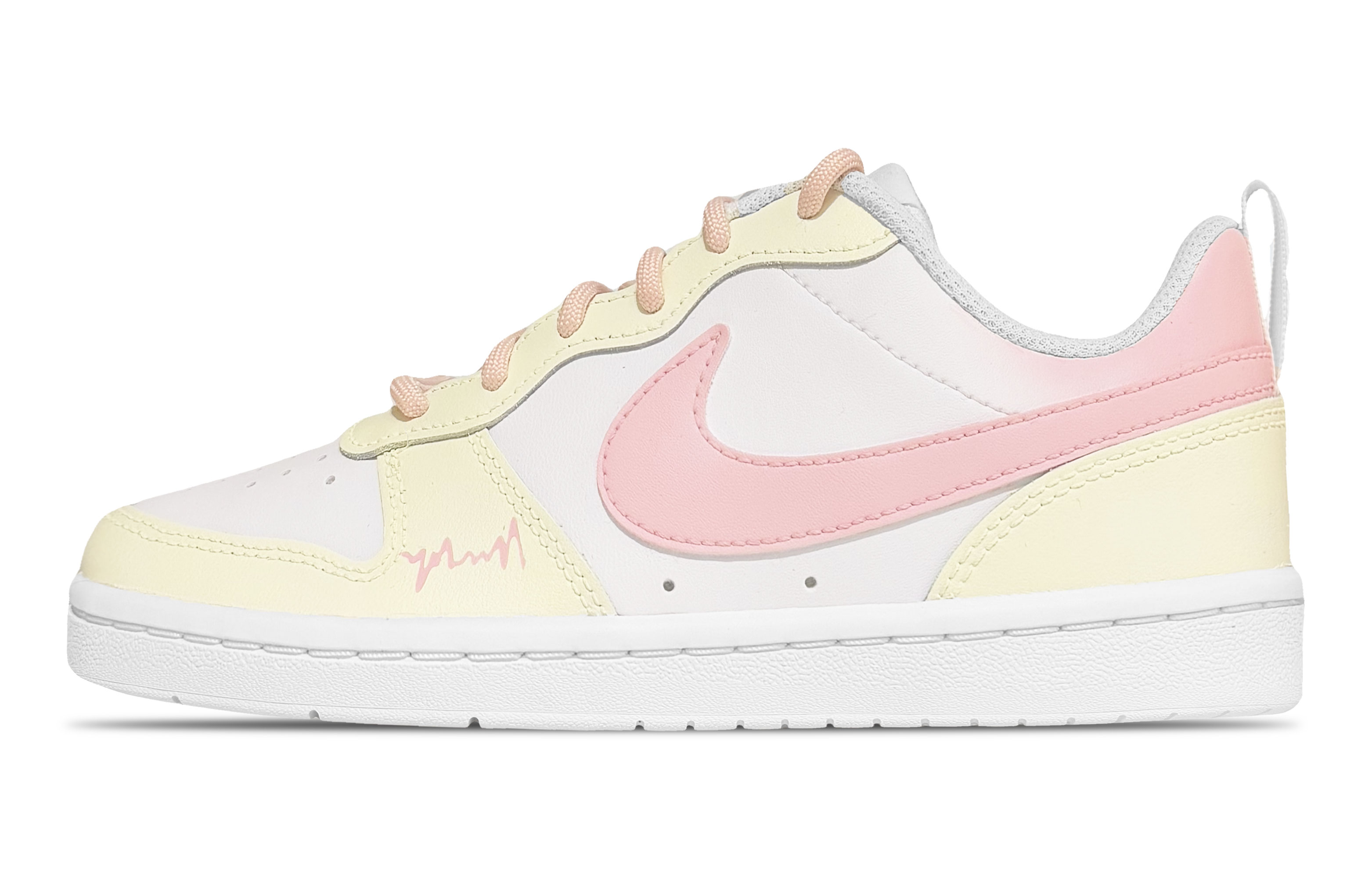 

Nike Court Borough устойчивые к истиранию низкие детские скейтбординговые кроссовки Yellow Kids'