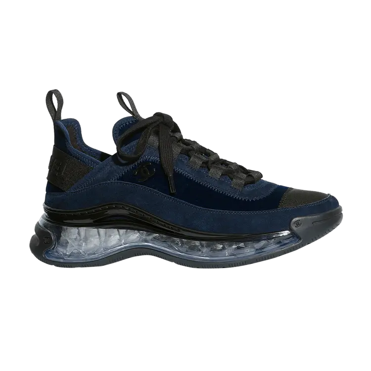 Кроссовки Chanel Wmns Velvet Calfskin Grosgrain Sneaker Navy Blue, синий