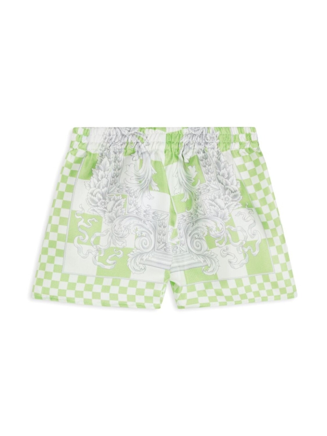 Versace Kids шелковые шорты с принтом Medusa Contrasto, зеленый — фото 2