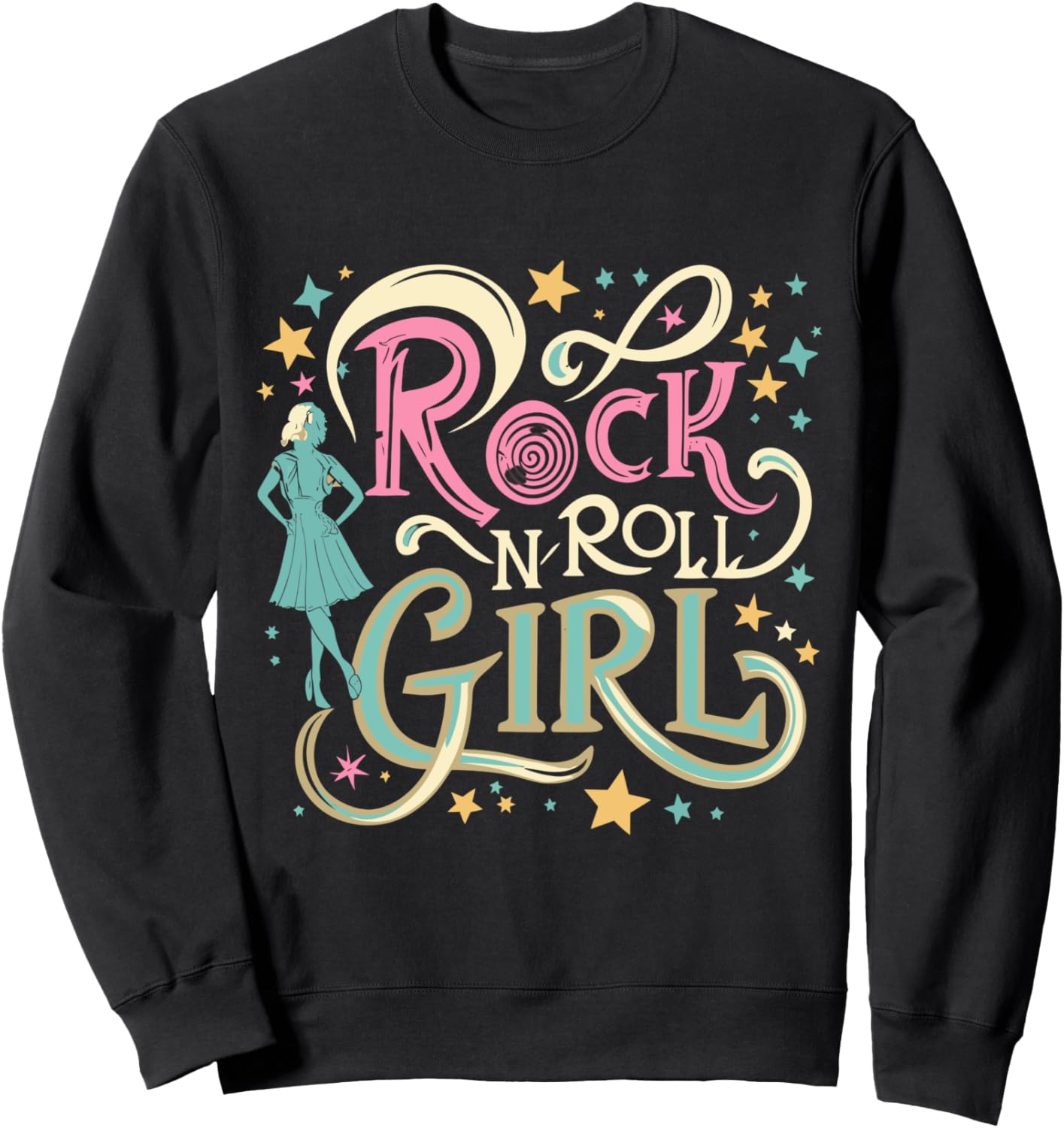 

Толстовка «Девушка в стиле рок-н-ролл» Дарла Rock N Roll Girl, черный