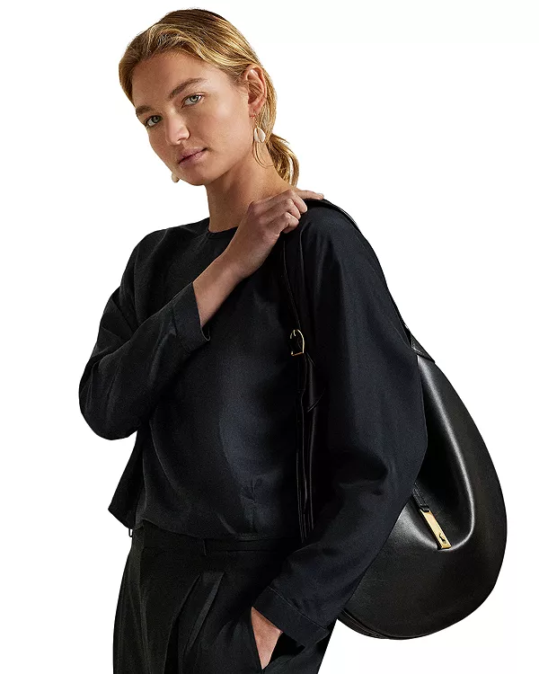 

Свободная атласная футболка Ralph Lauren, черный