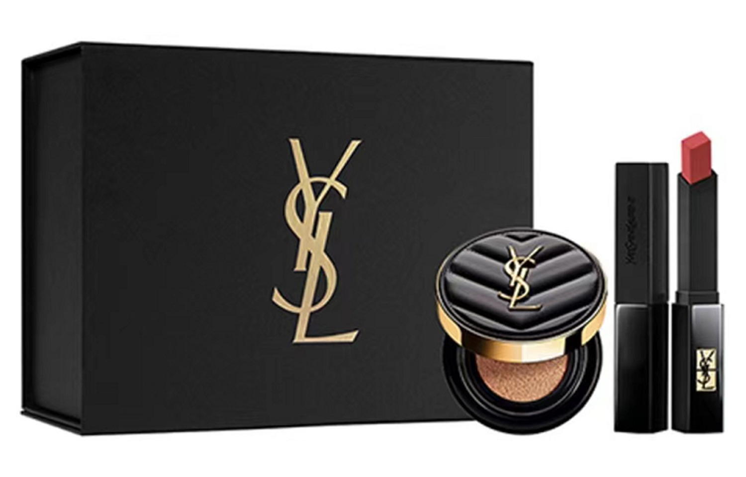 Набор косметики для женщин SAINT LAURENT, Leather Air Cushion #B20 Mini 5g+Small черный Stripes 305 — фото 4