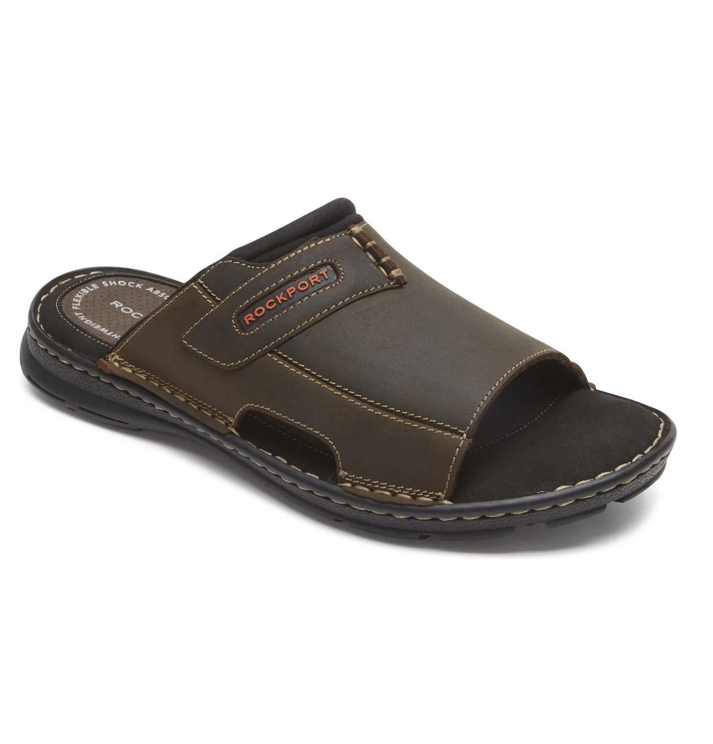 

Мужские шлепанцы Darwyn 2 из коричневой кожи Ii Rockport