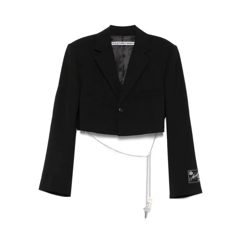 Блейзер укороченный Alexander Wang Black