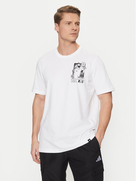 

Футболка обычного кроя Messi Icon Graphic JJ1414 Adidas, белый