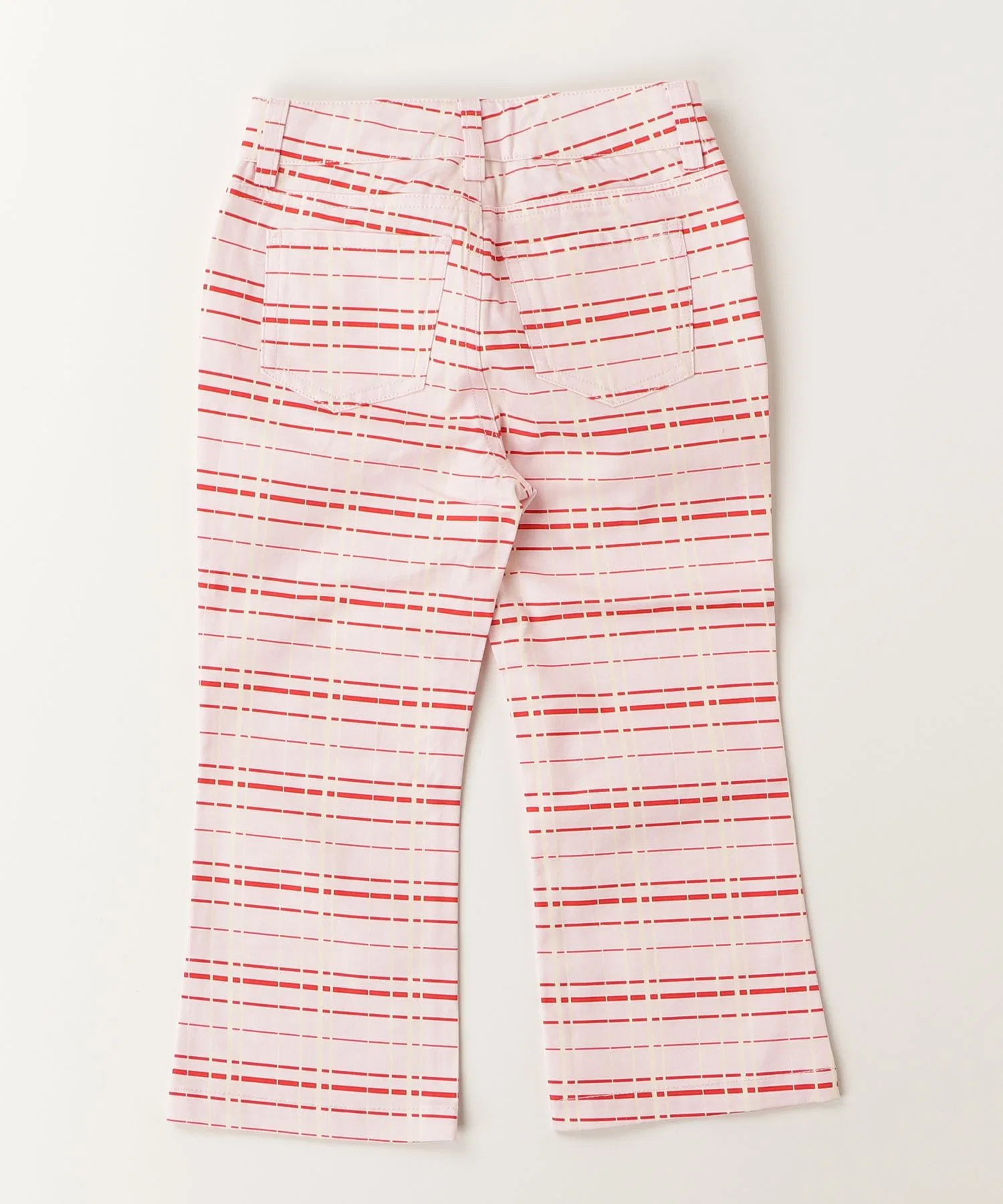 Женские брюки MARNI Kids & Junior в клетку, хлопковые, прямые, светло-розовые — фото 2