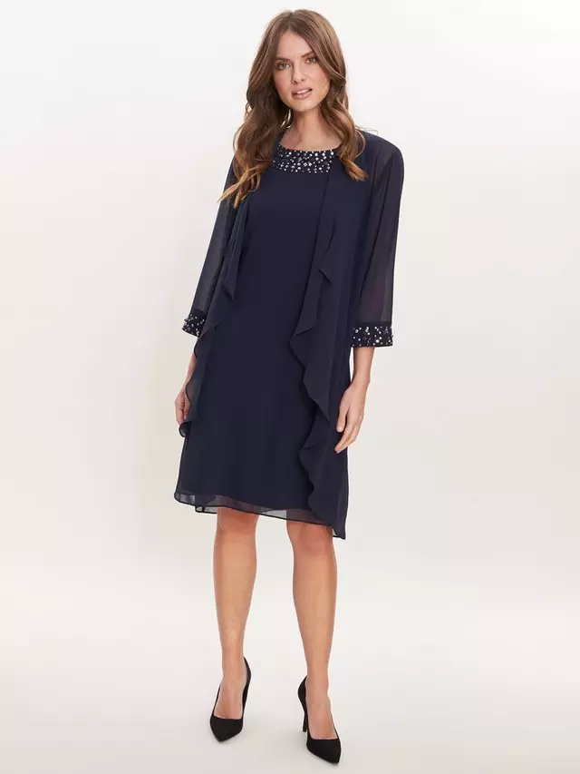 

Платье Gina Bacconi Joseline Chiffon Jacket, цвет spring navy