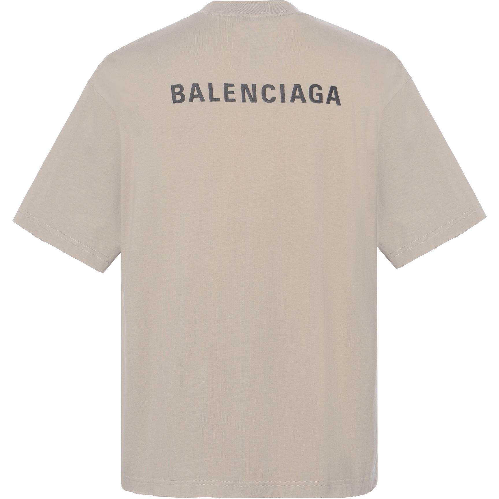 

Футболка SS23 свободного кроя мужская экрю Balenciaga