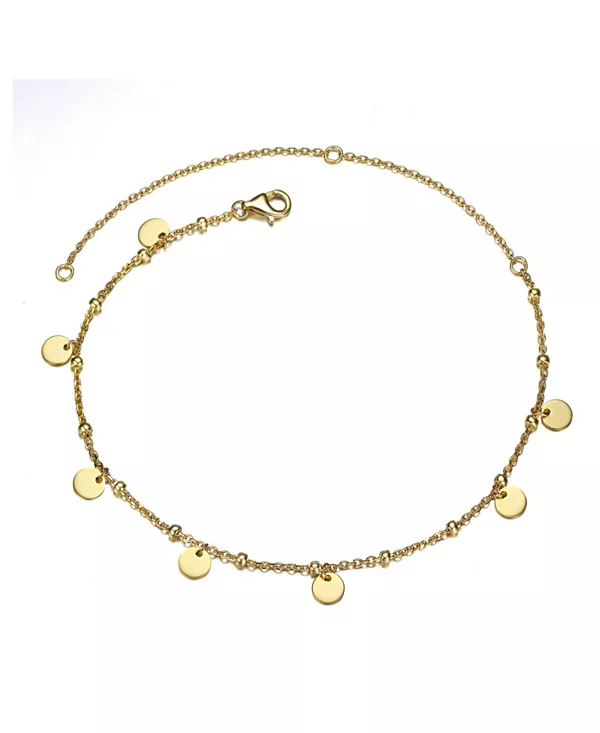 

Подвесной браслет на лодыжку в виде круглого диска из стерлингового серебра 14 карат с позолотой Gigigirl, gold