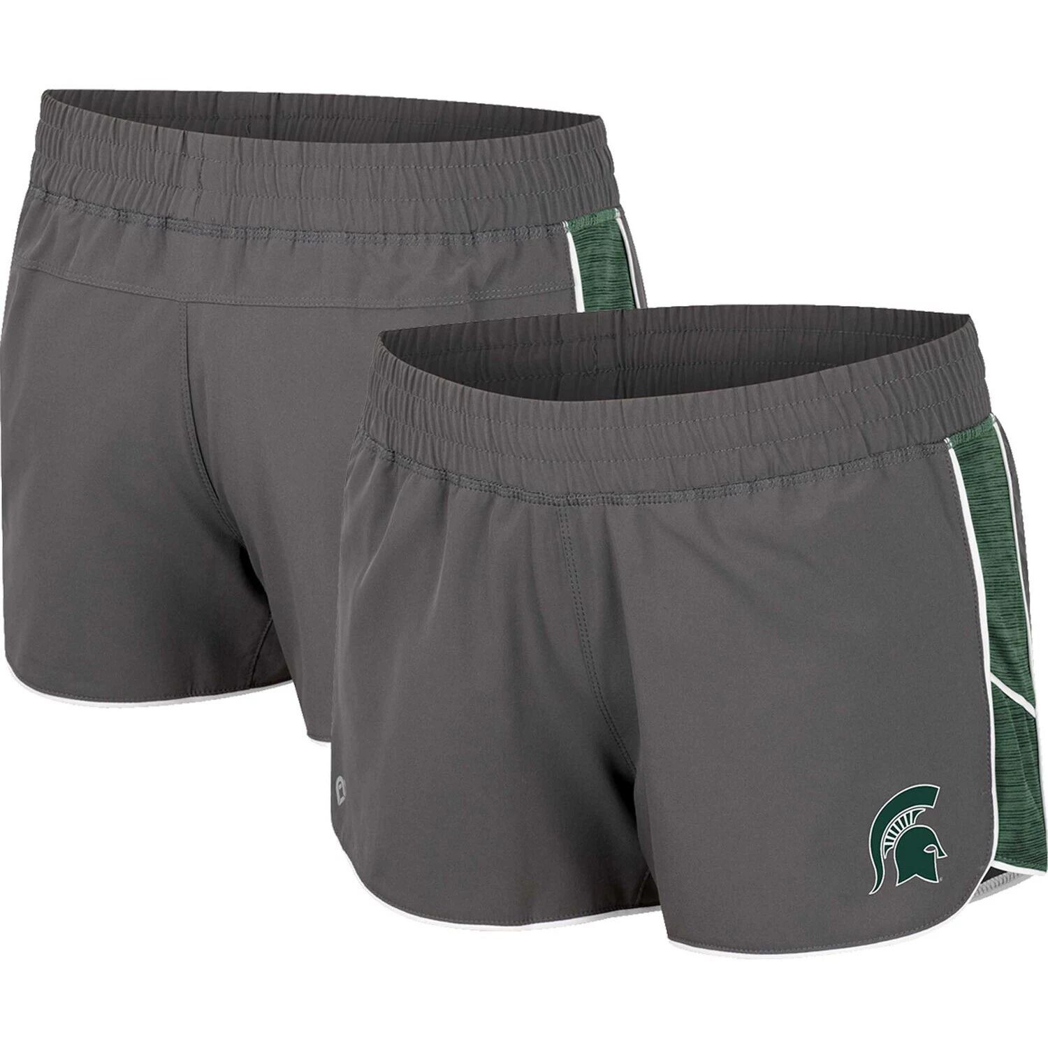 

Женские шорты для бега Colosseum Grey Michigan State Spartans Pull The Switch Colosseum