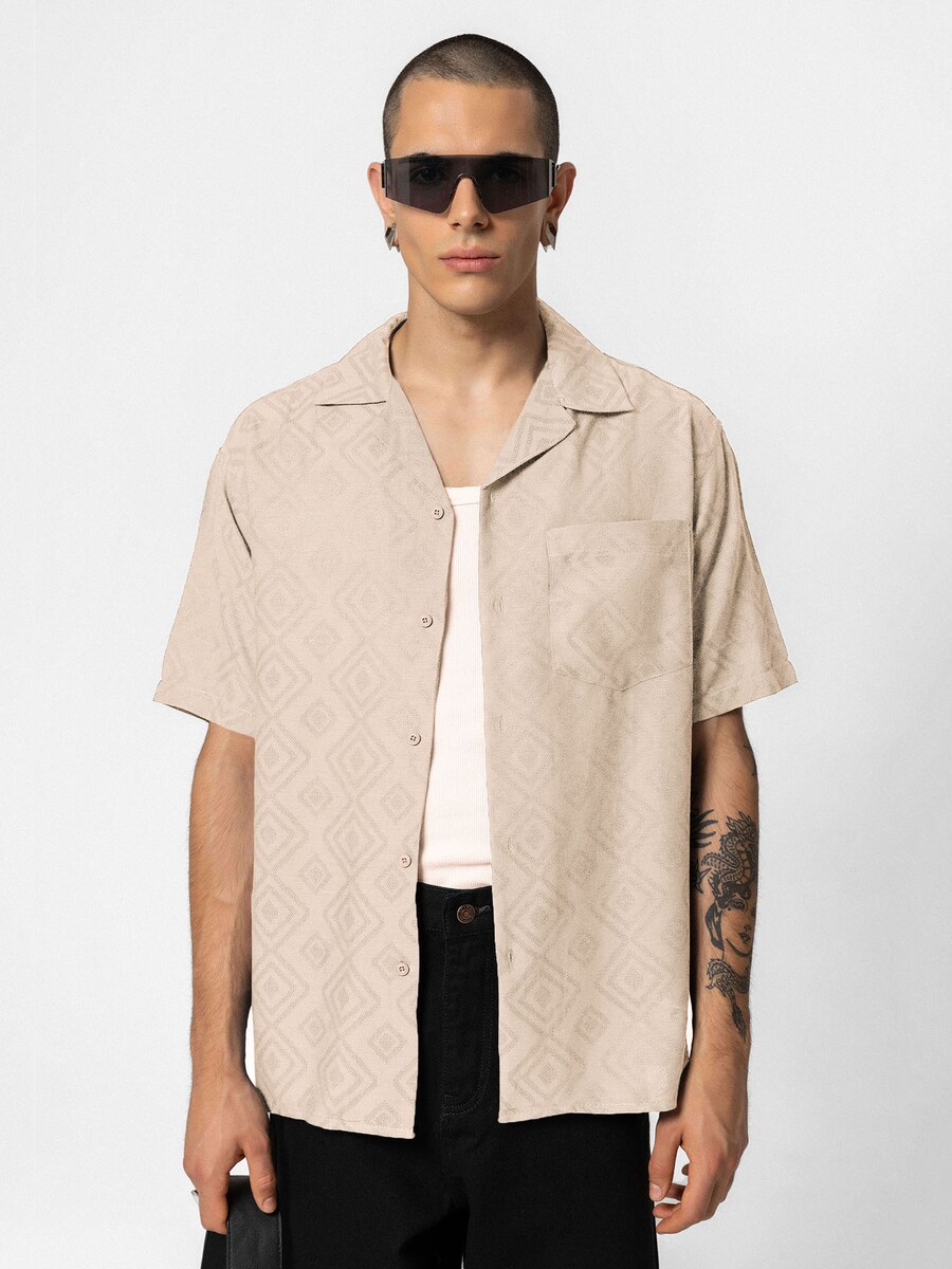 

Повседневная рубашка VAMOS CLO Comfort fit Button Up Shirt Bellevue, бежевый