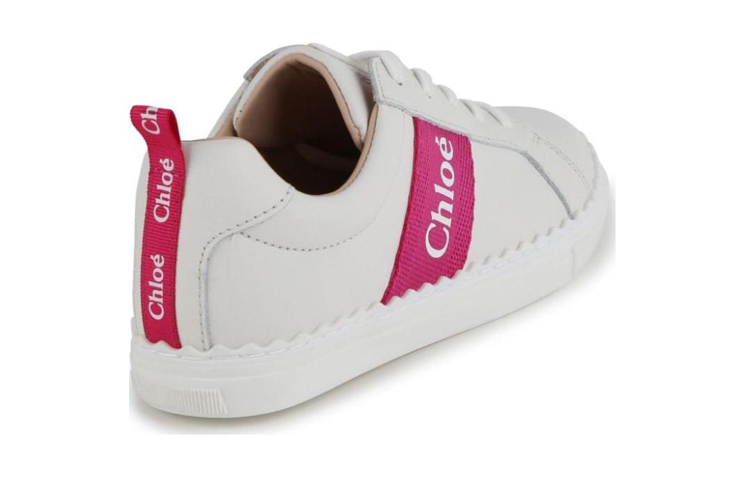 Chloé Детские низкие скейтбордистские кроссовки Chloe, белые — фото 4