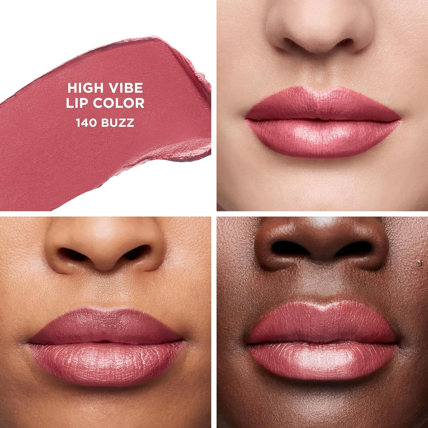 Помада Laura Mercier High Vibe Lip Color, стойкая до 6 часов, легкая и комфортная, не сушит губы, увлажняющая, придает сияние., 140 Buzz - Mauve — фото 3