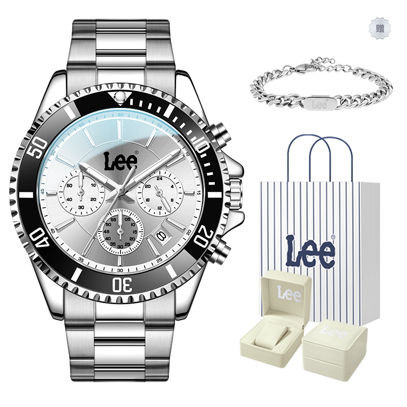 

Lee Мужские наручные часы с кварцевым механизмом и черным циферблатом Node Holiday Classic Box