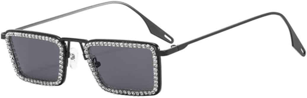 

Солнцезащитные очки для мужчин и женщин - защита UV400 - маленькая оправа, прозрачные линзы, металлические петли, для занятий спортом на открытом воздухе и вождения DSVIGF, Black Black