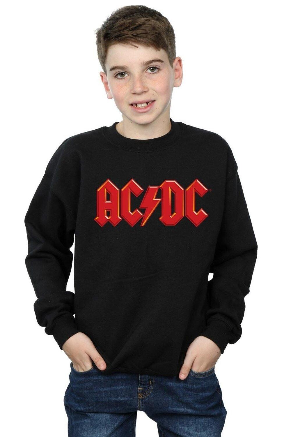 

Красный свитшот с логотипом AC/DC, черный