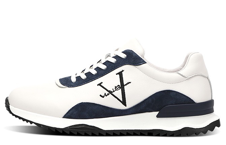 

Износостойкие повседневные ботинки мужские бело-синие VICKI BROWN