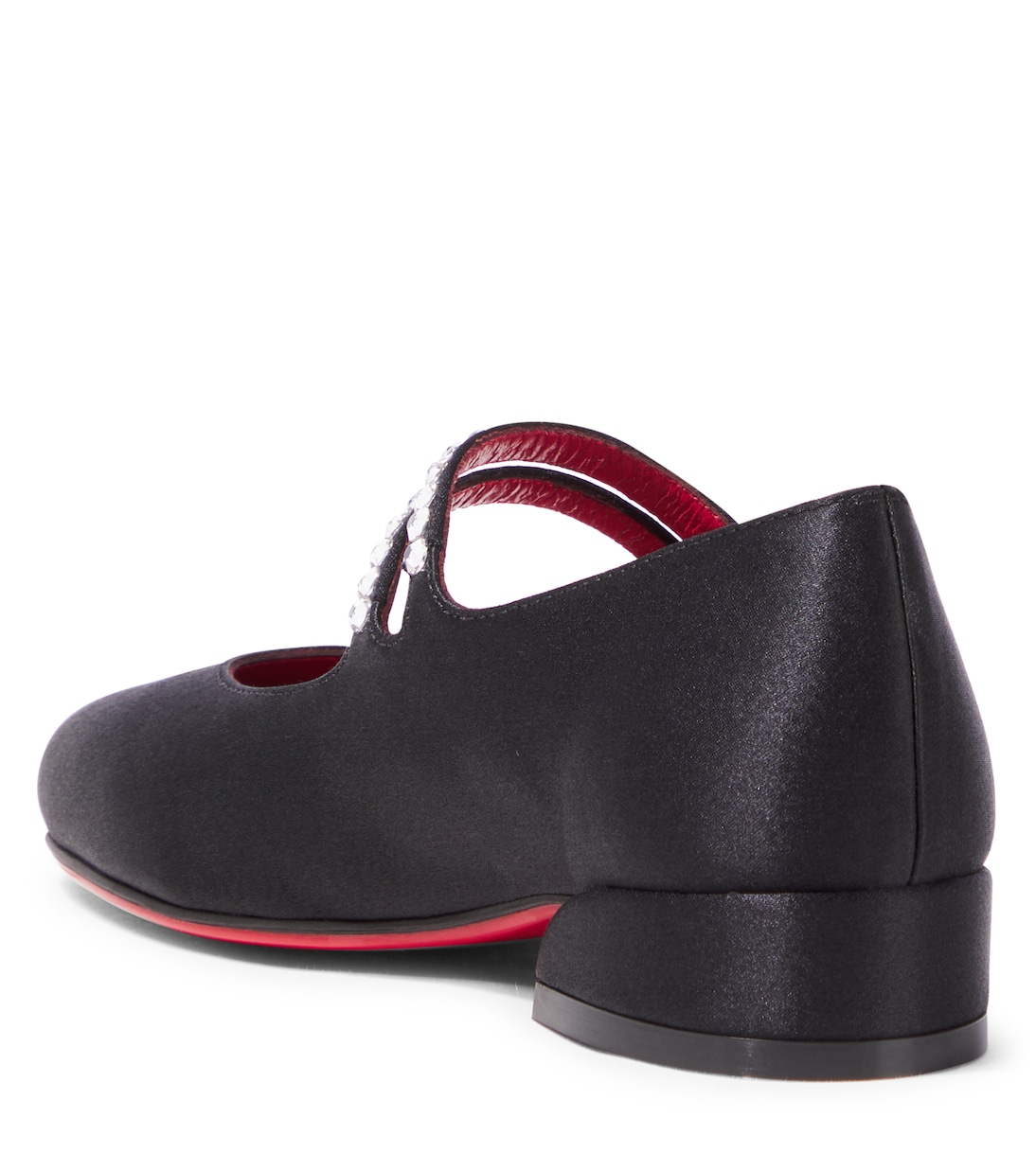 Балетки Mary Jane из сатинового крепа Jane Fille Christian Louboutin Kids, Black/Lin Loubi — фото 2