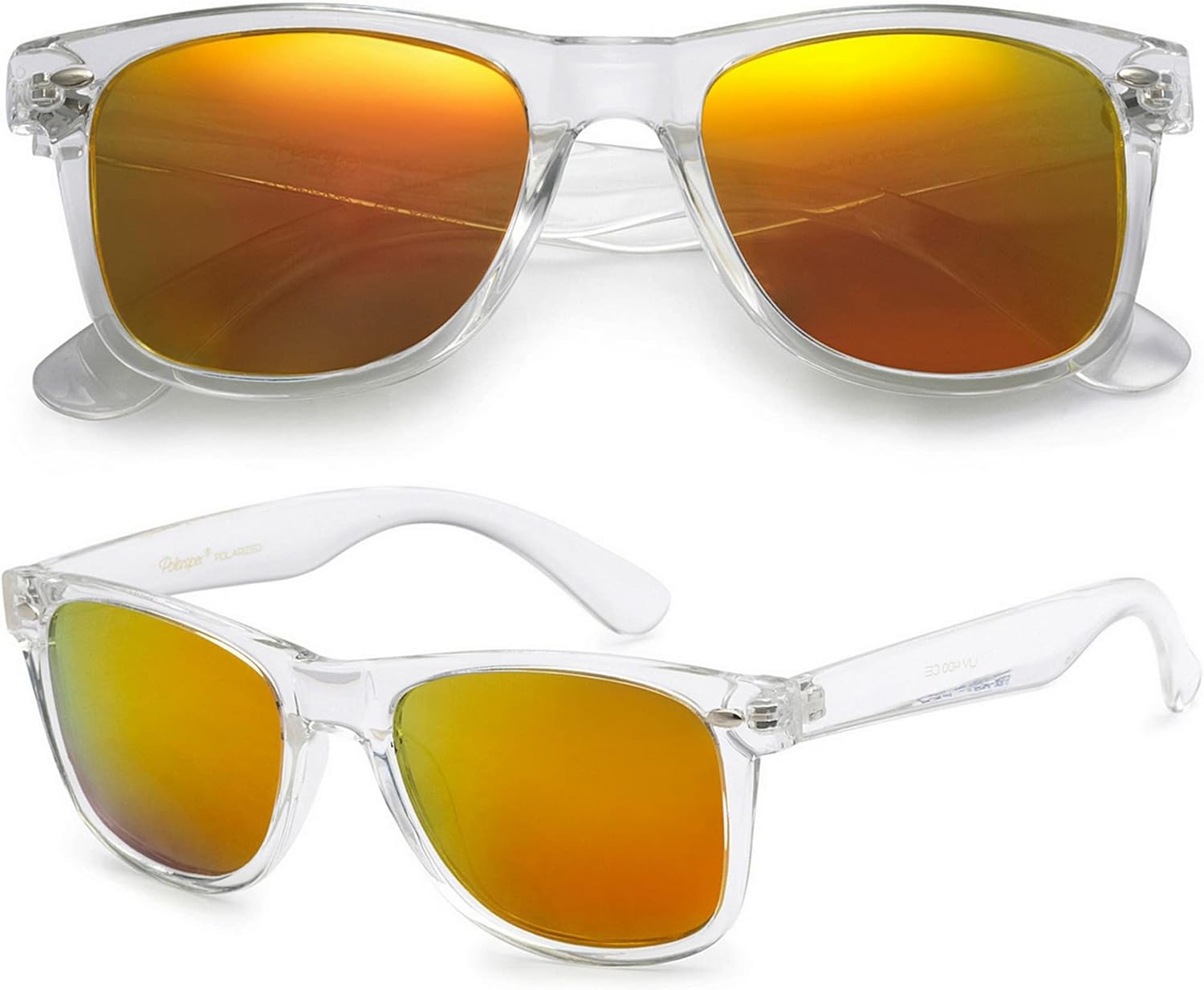 

Поляризованные солнцезащитные очки PolarSpex для мужчин и женщин – защита от УФ-излучения, прочные и легкие, в стиле ретро, ​​идеально подходят для вождения и рыбалки, Crystal | Lava Red