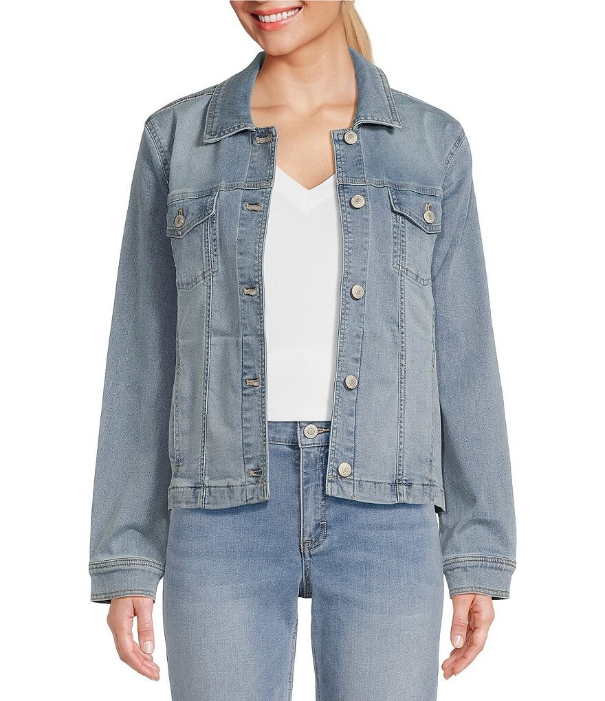 

Tommy Bahama Джинсовая куртка Leila с острым воротником и длинными рукавами, синий