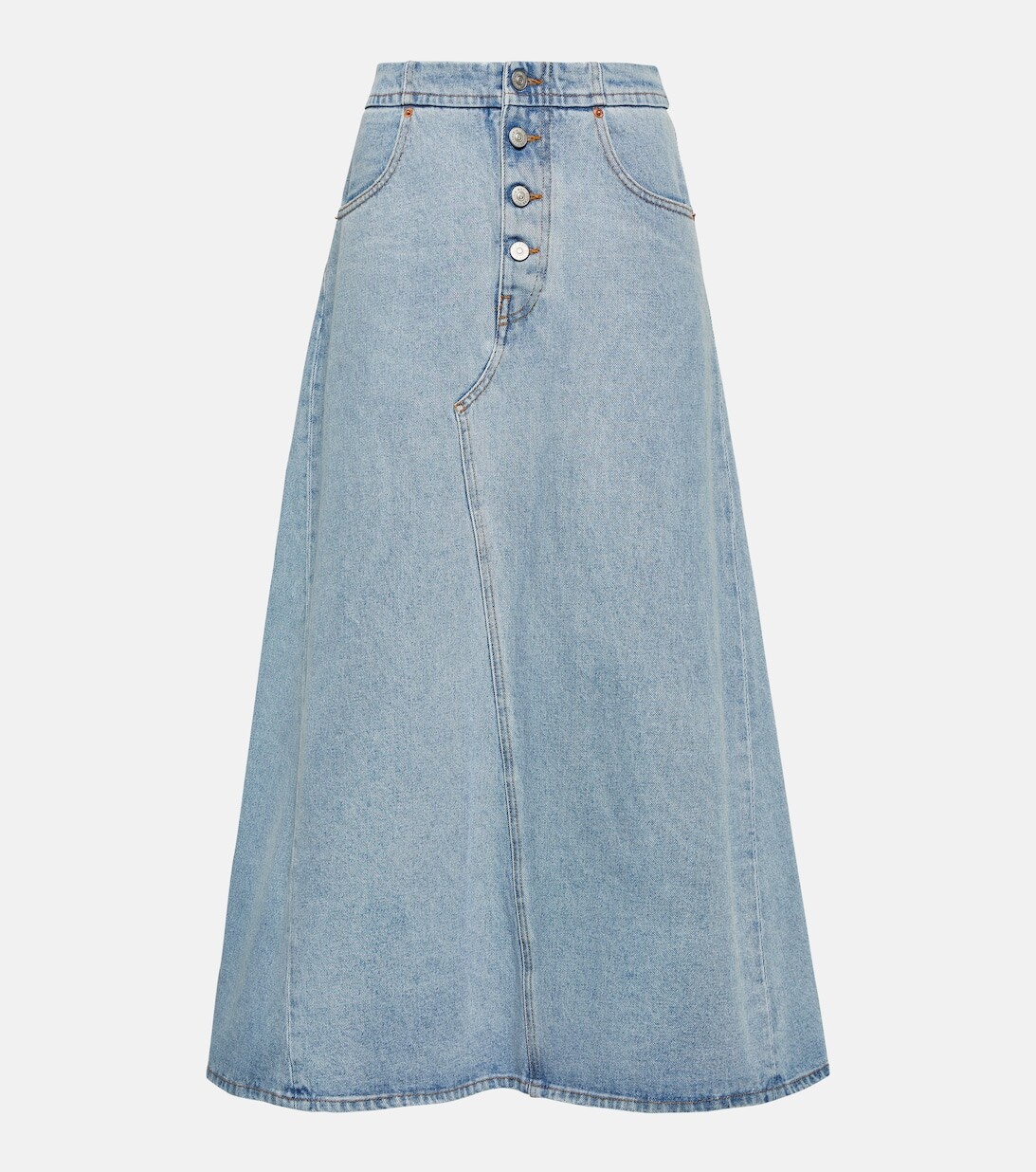 

Джинсовая юбка макси MM6 MAISON MARGIELA, синий