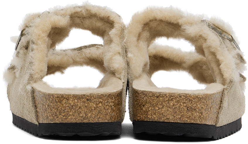 Узкие сандалии из овчины Arizona Birkenstock, Taupe — фото 2