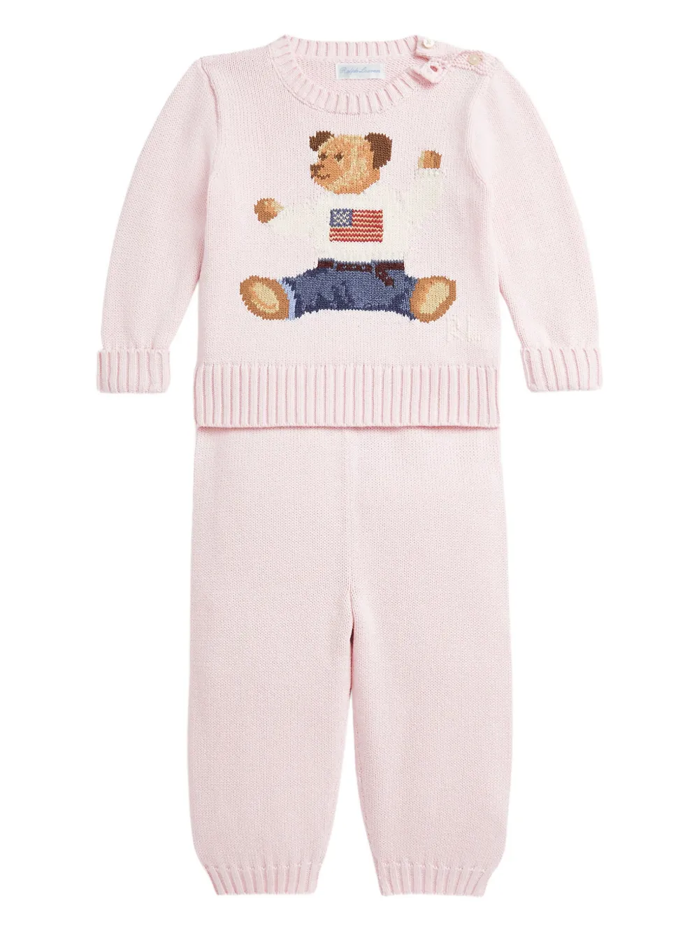 

Комплект из топа и брюк с логотипом Polo Pony POLO RALPH LAUREN KIDS, розовый