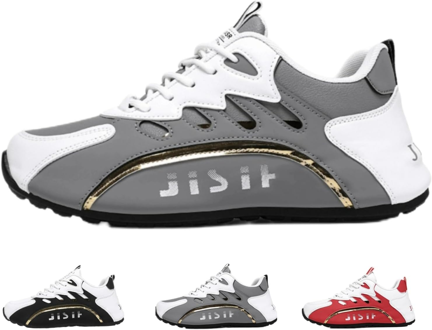 

Стильные массивные кроссовки MACEFIL для мужчин, дышащие, легкие, устойчивые к скольжению, удобные для ходьбы, белый/серый