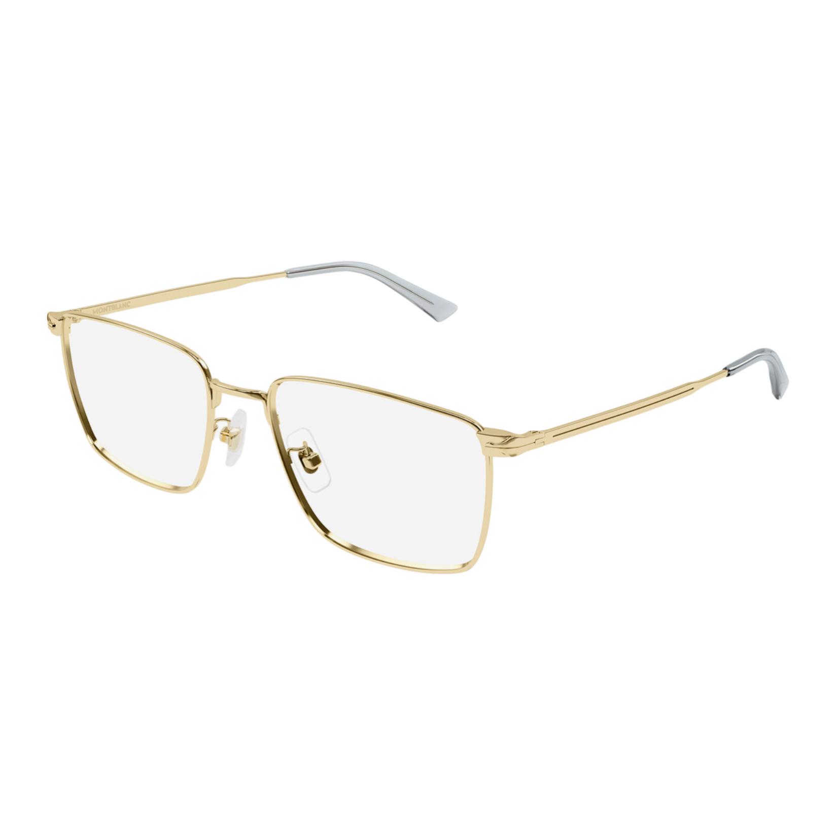 

MONTBLANC Мужские золотые металлические прямоугольные очки, Gold