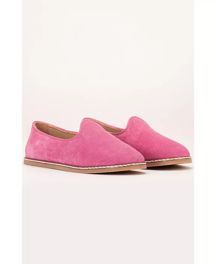 Туфли Istanbul Suede Leather Slip On Flats (женские) Epilogue Shoes, розовый — фото 2