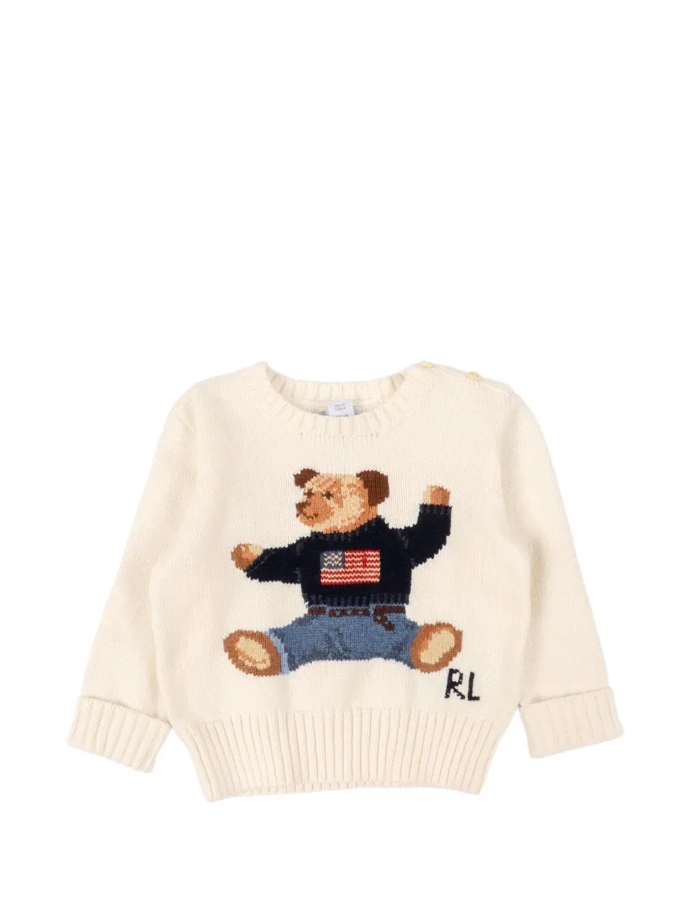 Свитер с принтом Polo Ralph Lauren Kids, бежевый