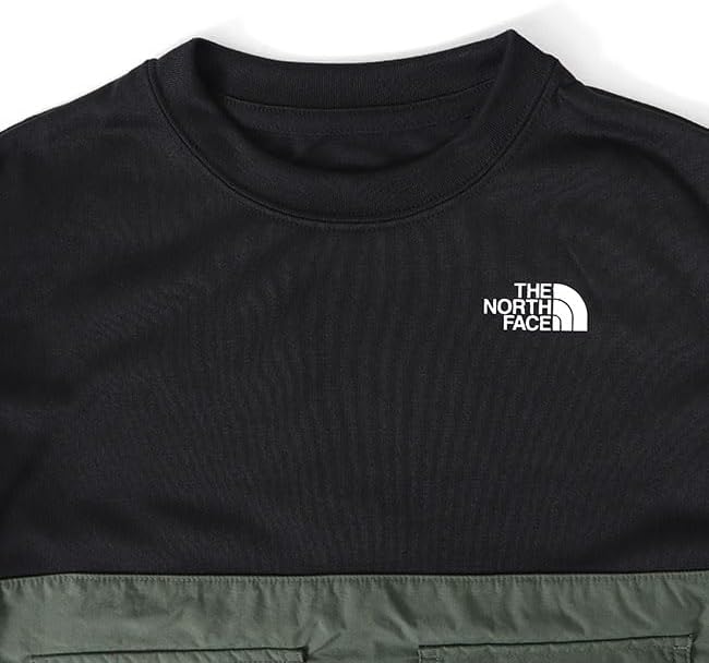 Детская футболка с коротким рукавом THE NORTH FACE, футболка для приключений, унисекс, NTJ32433, черный/зеленый — фото 3