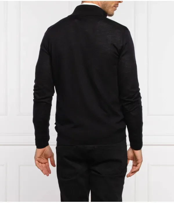 Шерстяной свитер regular fit Emporio Armani, темно-синий — фото 4