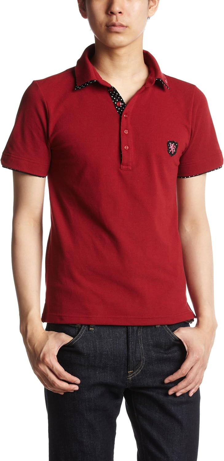 

Поло с двойным воротником и точечным рисунком Pincponc, винный