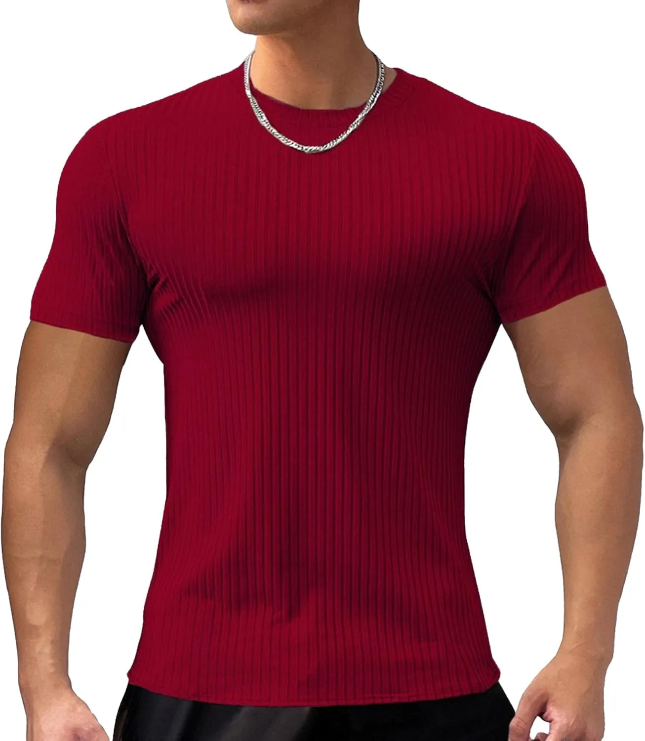 

Maiyifu-GJ мужская футболка с коротким рукавом Slim Fit Stretch