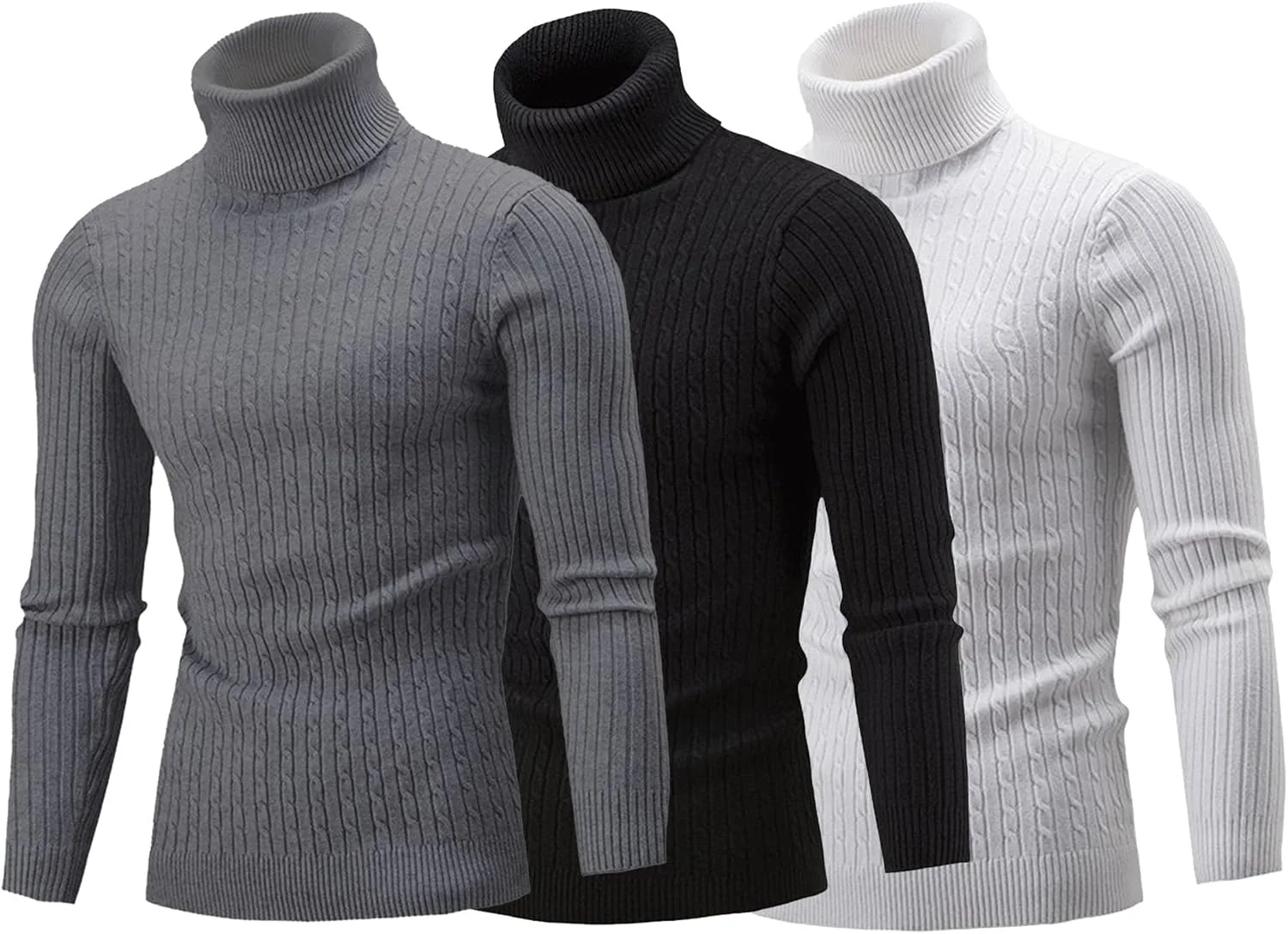 

Мужской повседневный свитер-водолазка Maiyifu-GJ, легкий, с кабельной вязкой