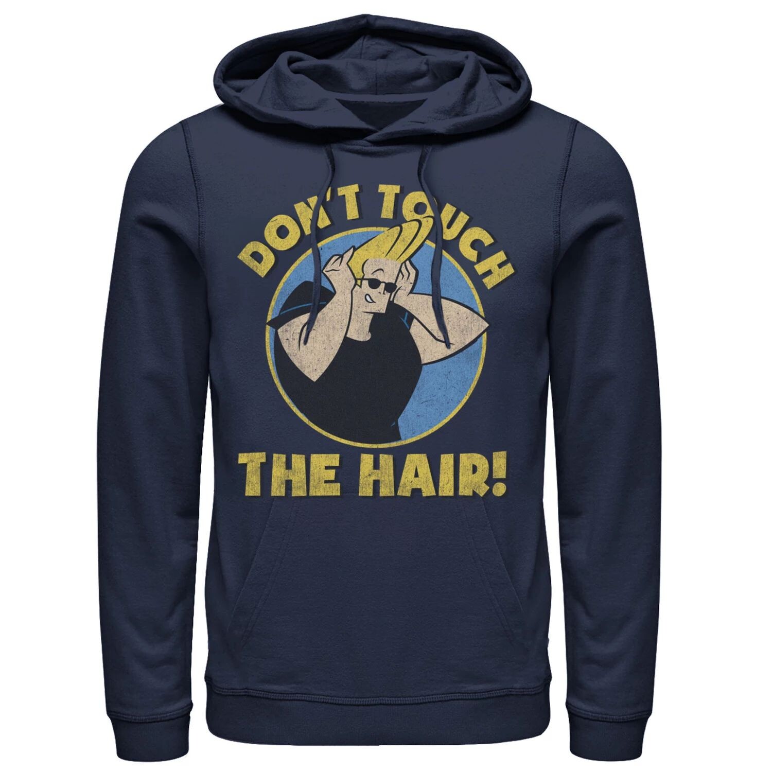 

Мужской пуловер с капюшоном и капюшоном Cartoon Network Johnny Bravo Don't Touch The Hair Badge Licensed Character