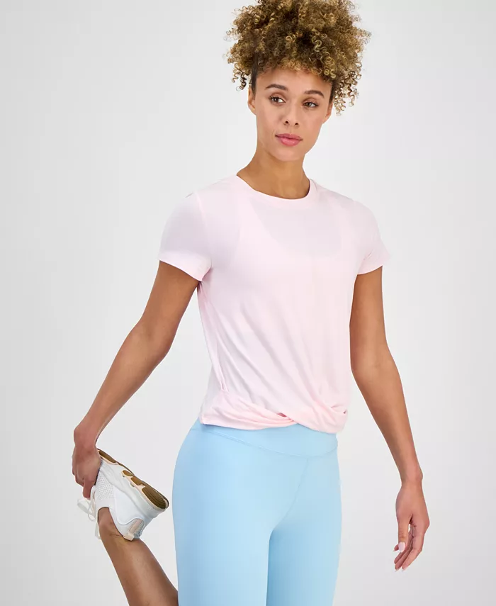 

Женская футболка с перекрученным передом для тренировок ID Ideology, розовый