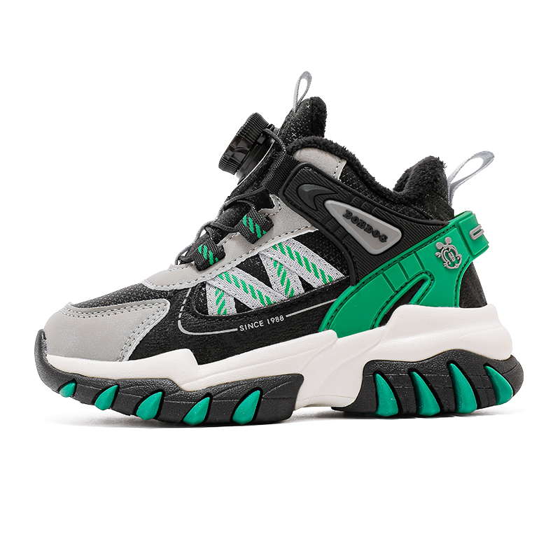 

Нескользящая, легкая, амортизирующая, термообувь для детей. Детская обувь для повседневной жизни. BOBDOG, черный/серый