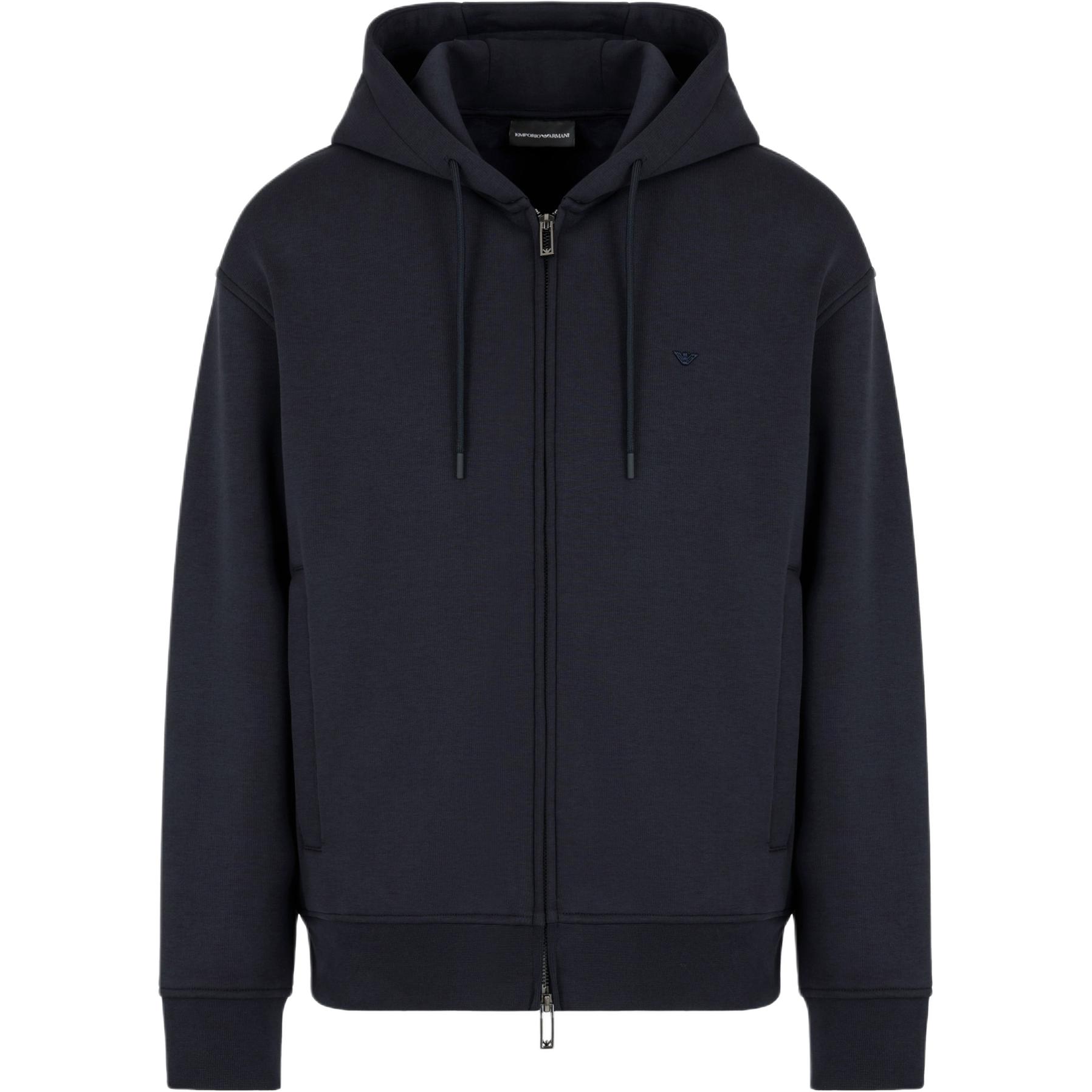 

Худи с молнией из джерси с лайоселлом EMPORIO ARMANI, синий