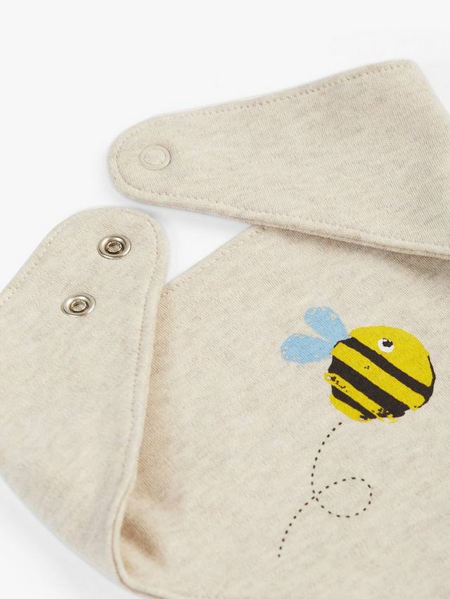 Подарочный набор детского боди buzzy bee из органического хлопка и нагрудника Frugi, белый/разноцветный — фото 3